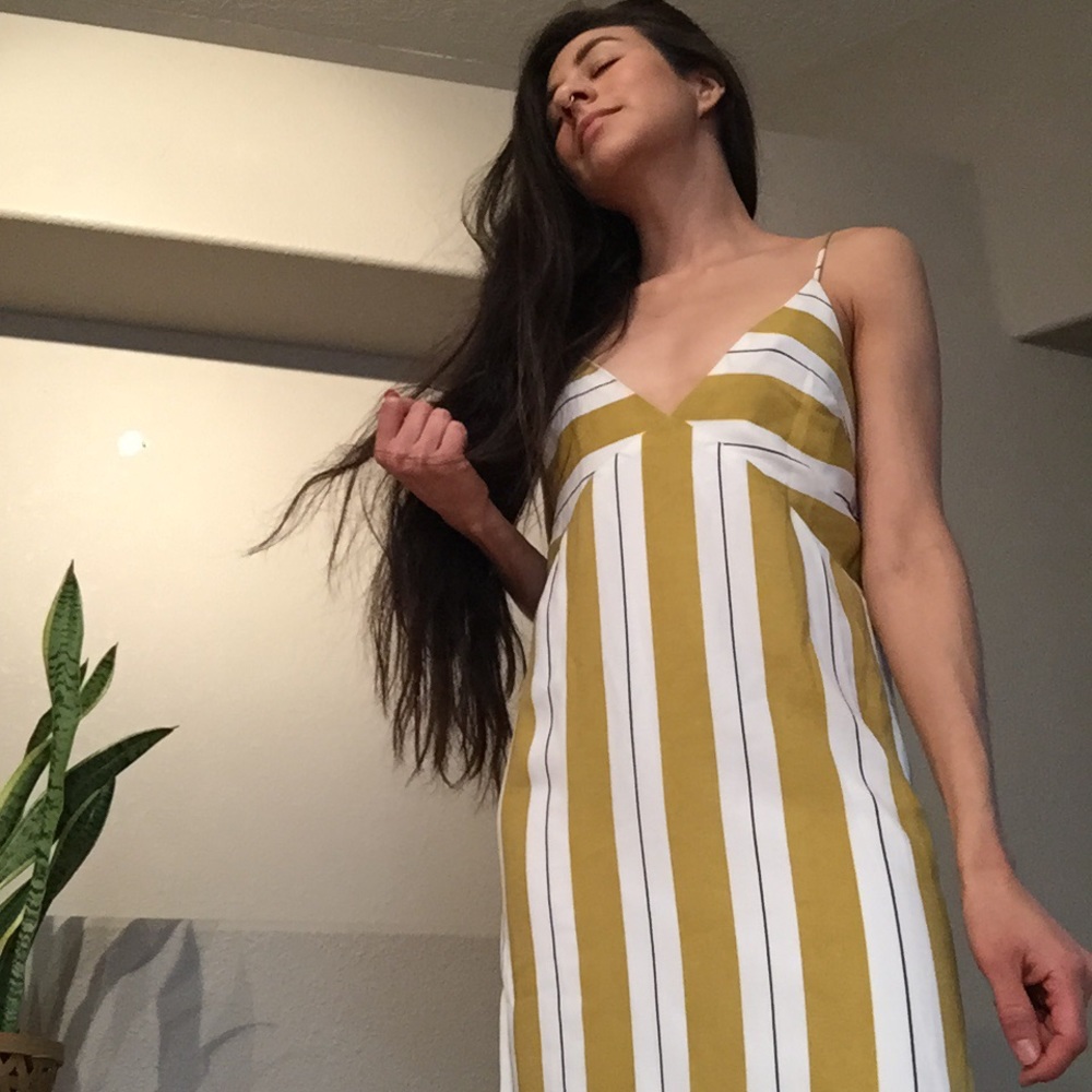 Nordstrom Yellow and White Striped Dress